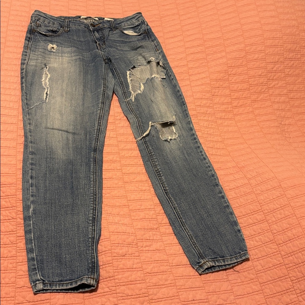 Eunina Light Blue Distressed Skinny Jeans